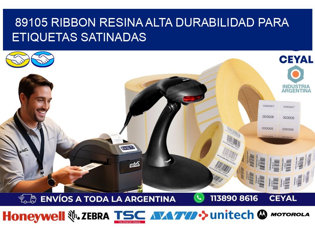 89105 ribbon resina alta durabilidad para etiquetas satinadas