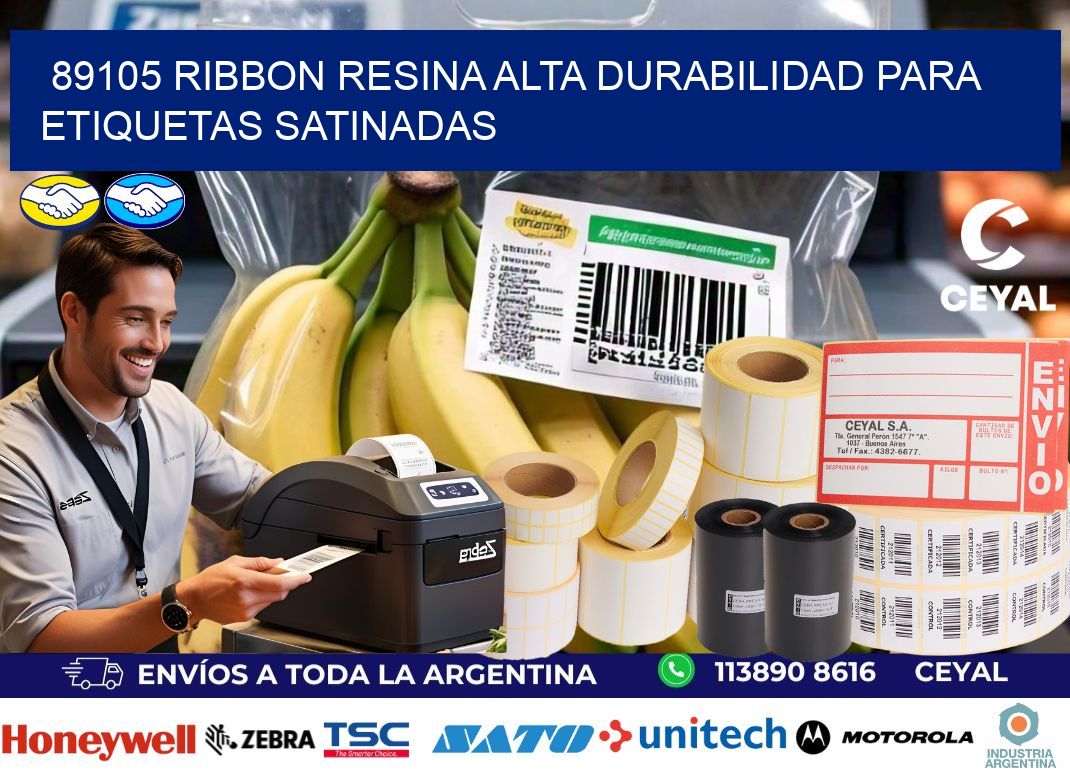 89105 ribbon resina alta durabilidad para etiquetas satinadas