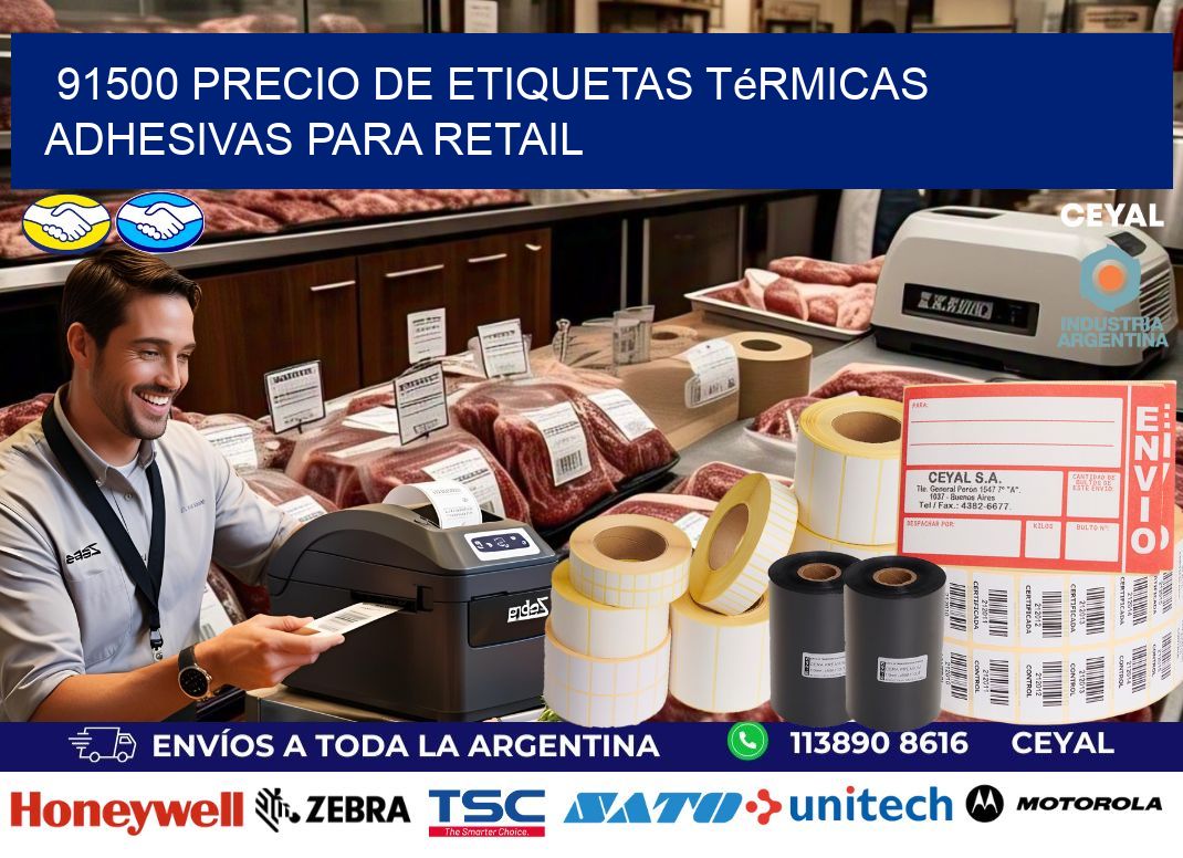 91500 precio de etiquetas térmicas adhesivas para retail