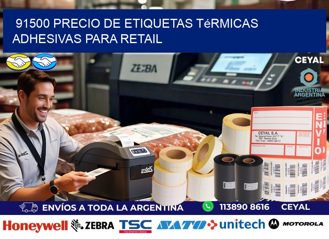 91500 precio de etiquetas térmicas adhesivas para retail