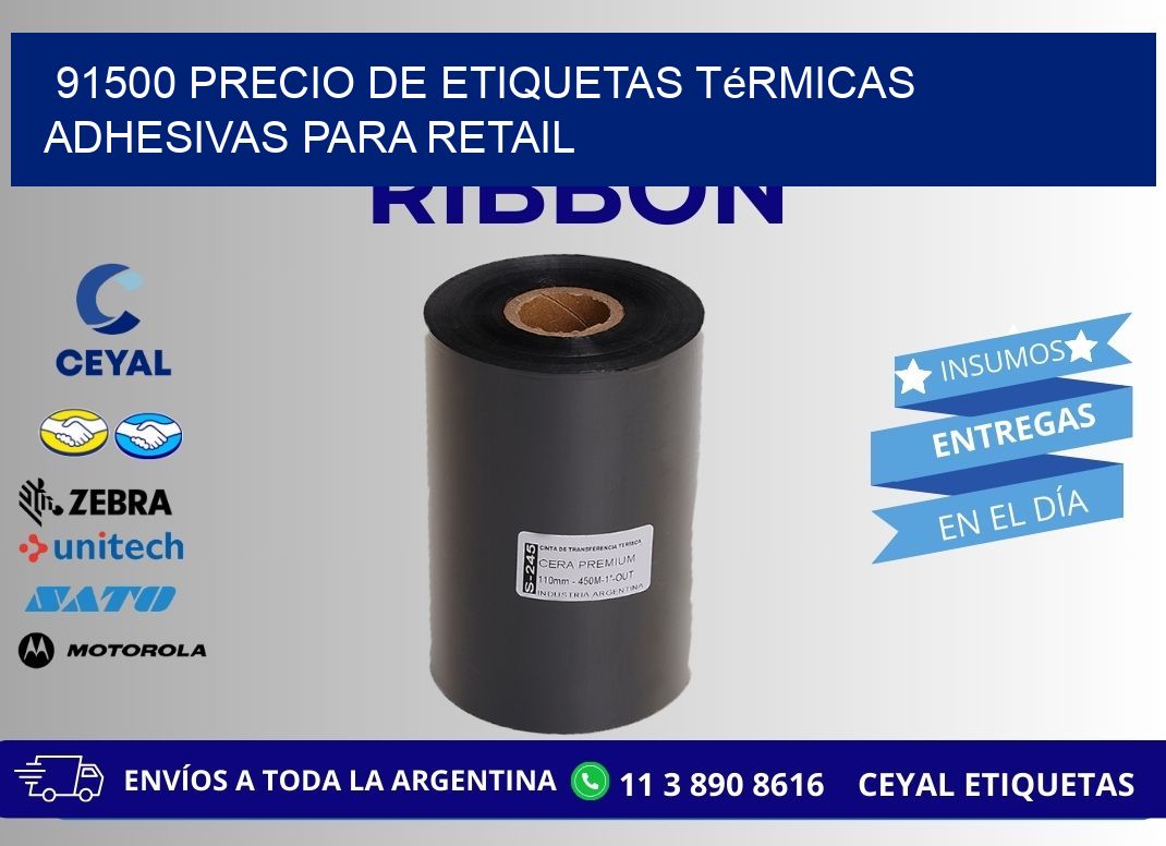 91500 precio de etiquetas térmicas adhesivas para retail