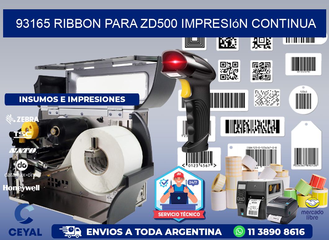 93165 ribbon para zd500 impresión continua