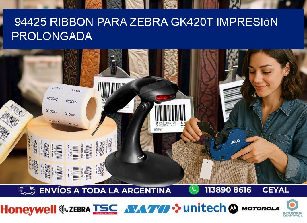 94425 ribbon para zebra gk420t impresión prolongada