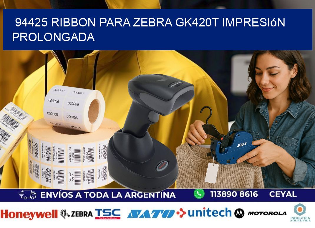 94425 ribbon para zebra gk420t impresión prolongada