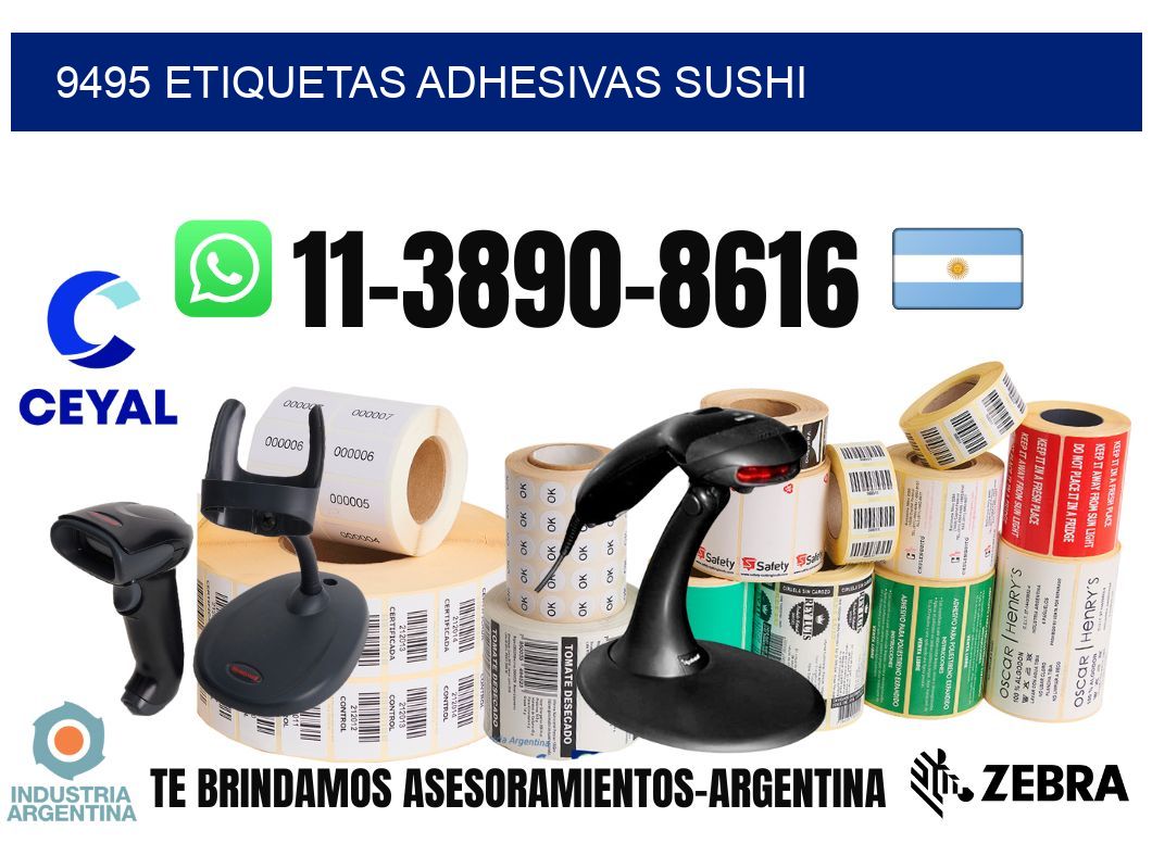 9495 etiquetas adhesivas sushi