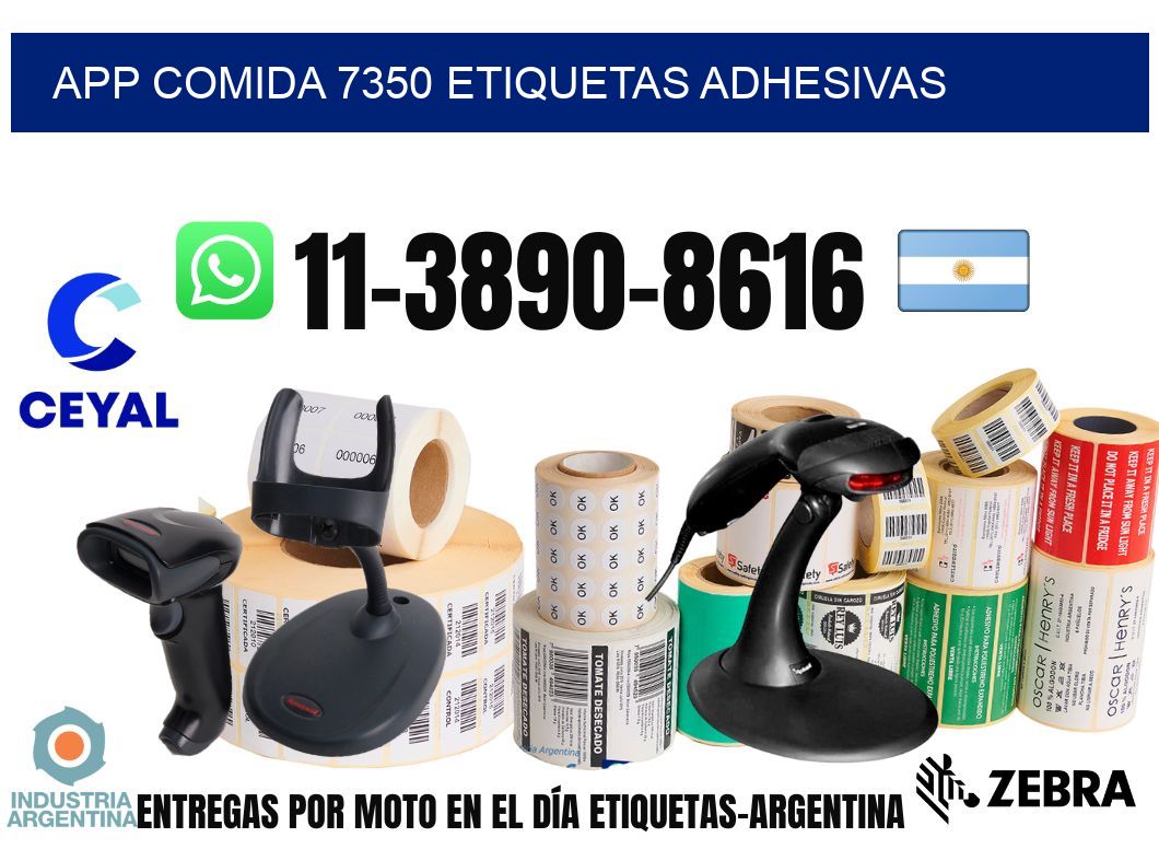 App comida 7350 etiquetas adhesivas