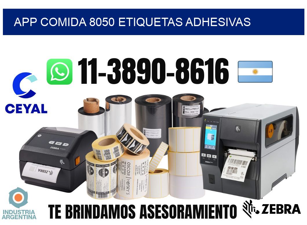 App comida 8050 etiquetas adhesivas