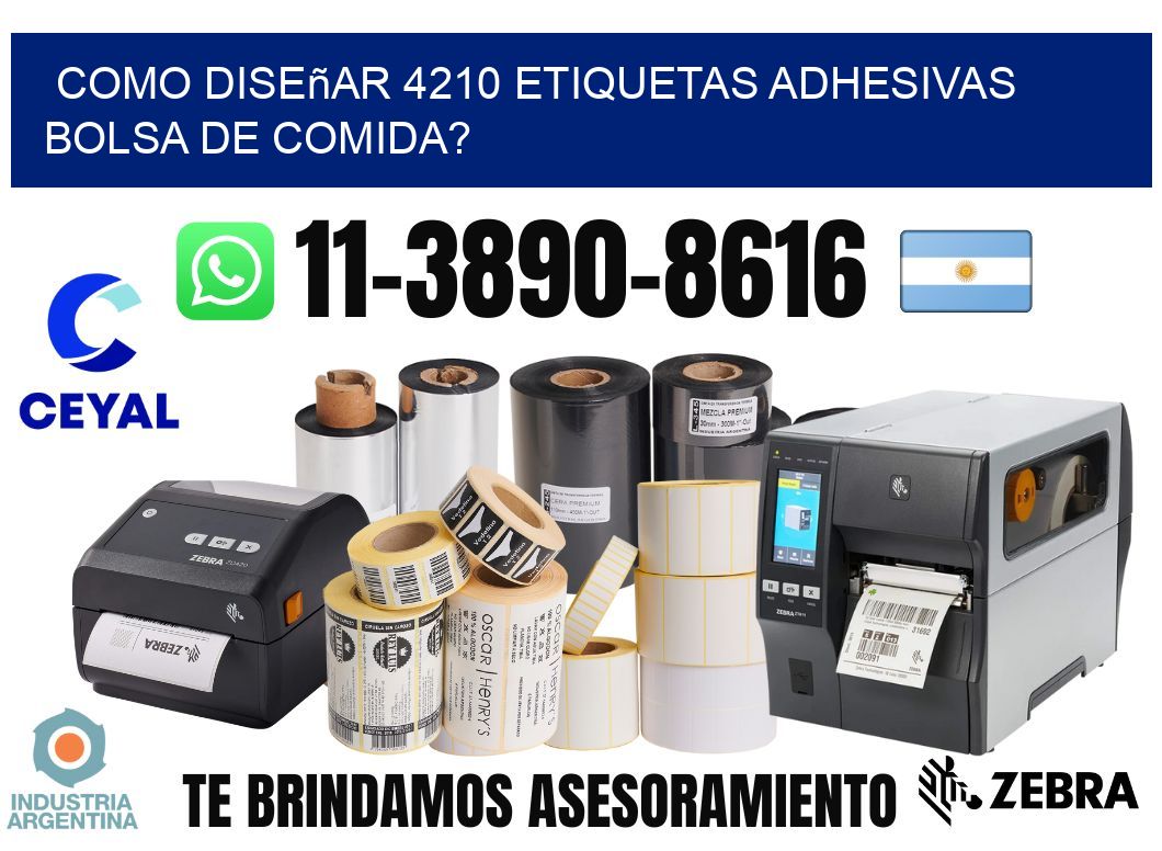 como diseñar 4210 etiquetas adhesivas bolsa de comida?