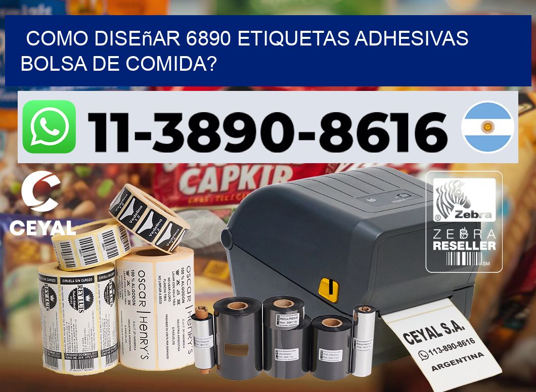 como diseñar 6890 etiquetas adhesivas bolsa de comida?