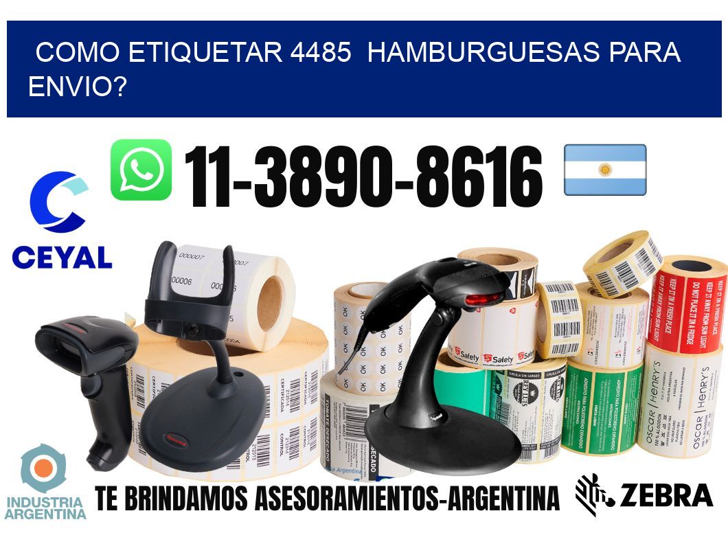 como etiquetar 4485  hamburguesas para envio?