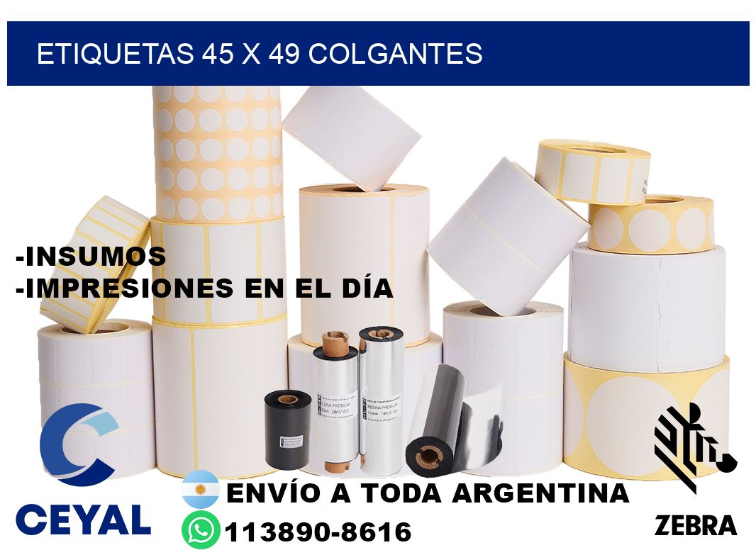 etiquetas 45 x 49 colgantes