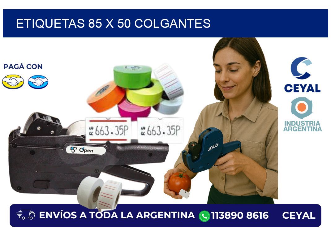 etiquetas 85 x 50 colgantes