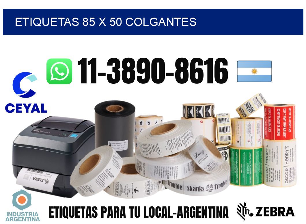 etiquetas 85 x 50 colgantes