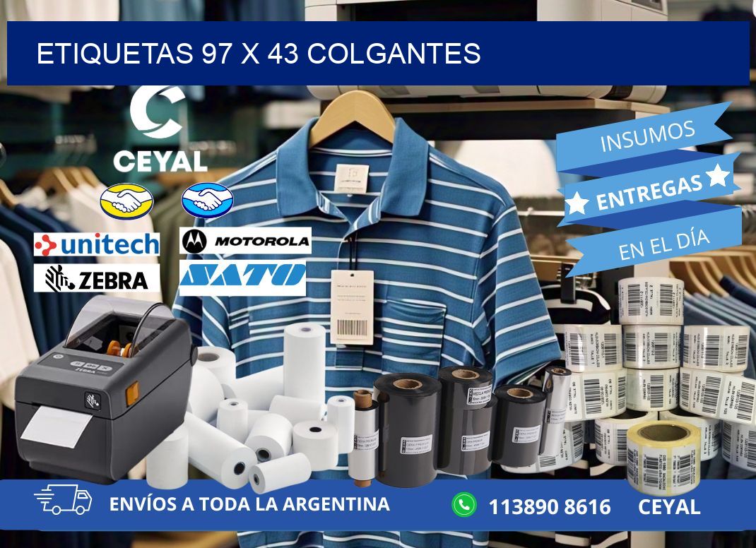 etiquetas 97 x 43 colgantes