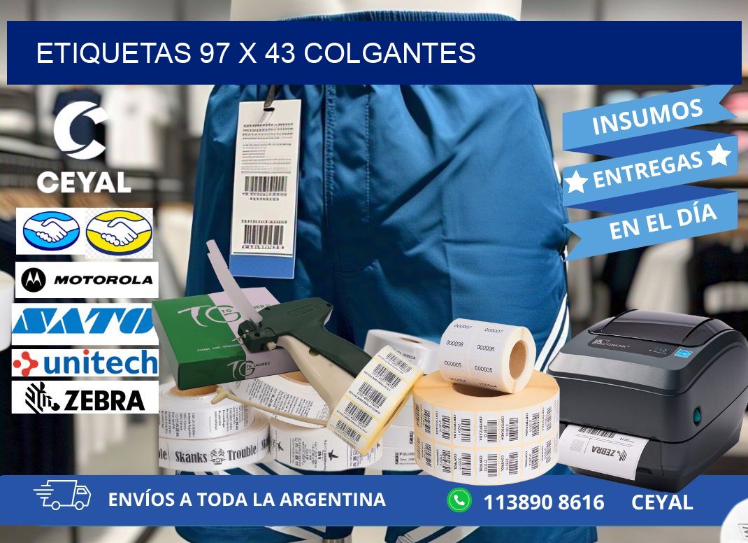 etiquetas 97 x 43 colgantes