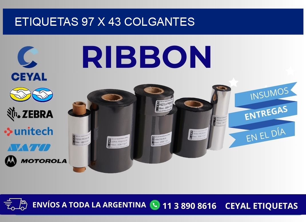 etiquetas 97 x 43 colgantes