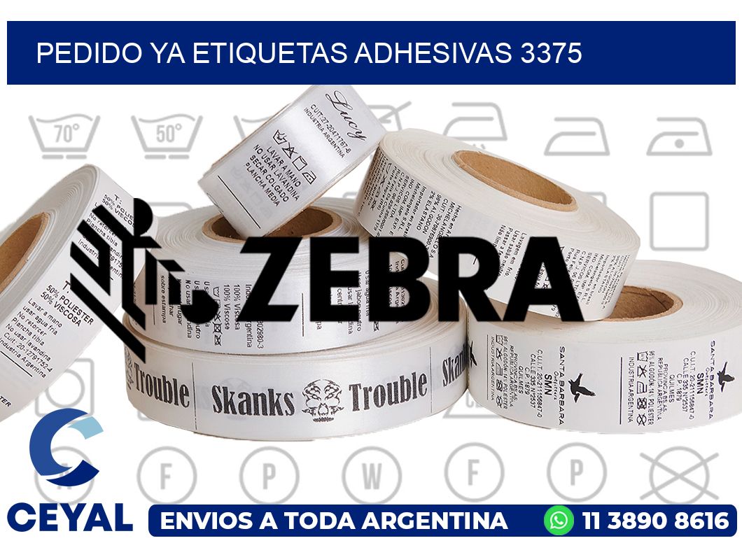 pedido ya etiquetas adhesivas 3375