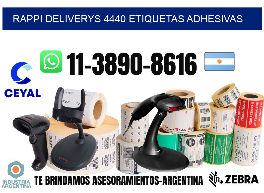 rappi deliverys 4440 etiquetas adhesivas