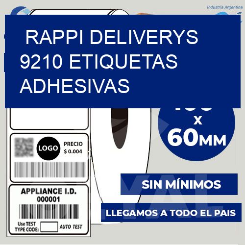 rappi deliverys 9210 etiquetas adhesivas