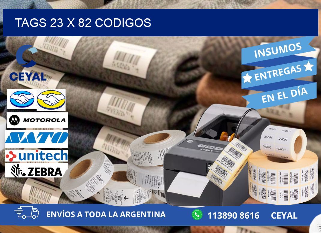 tags 23 x 82 codigos