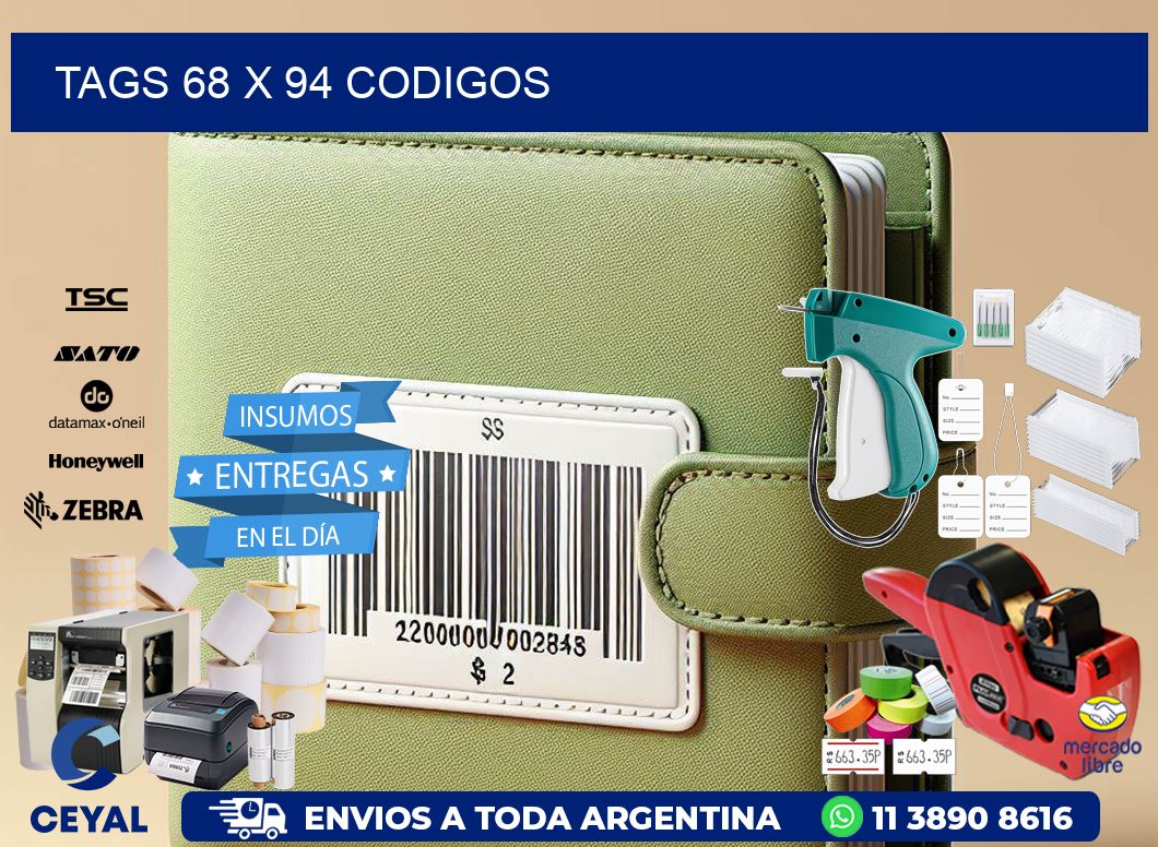 tags 68 x 94 codigos