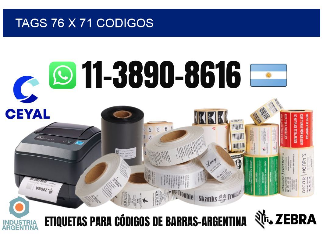 tags 76 x 71 codigos