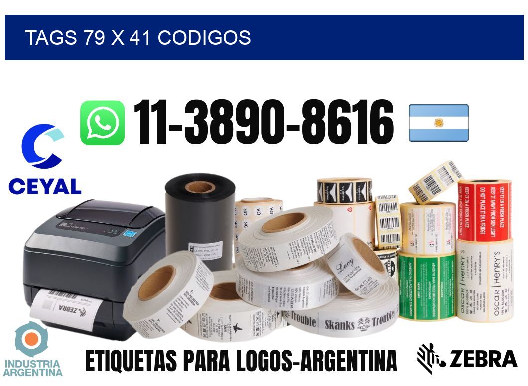 tags 79 x 41 codigos