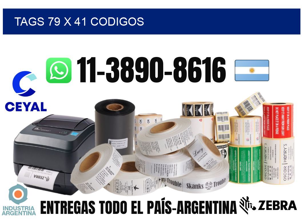 tags 79 x 41 codigos