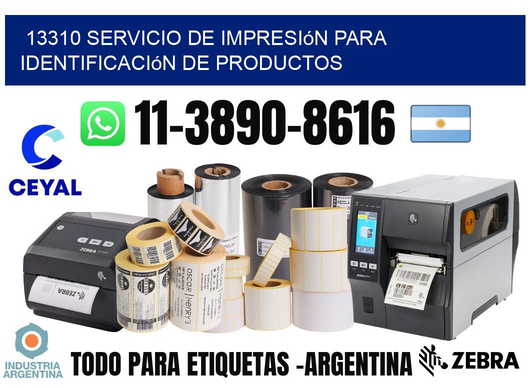 13310 Servicio de impresión para identificación de productos