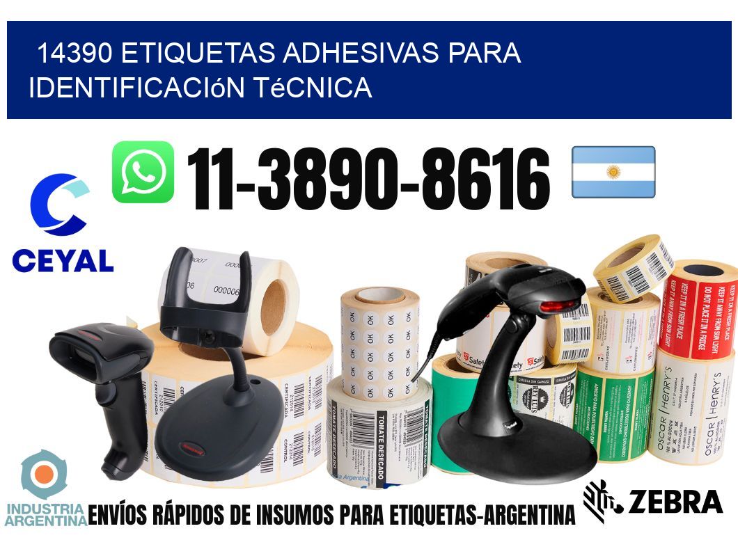 14390 Etiquetas adhesivas para identificación técnica