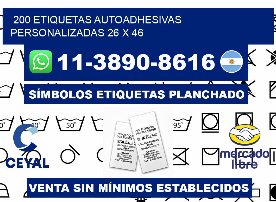200 Etiquetas autoadhesivas personalizadas 26 x 46