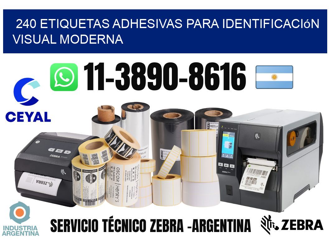 240 Etiquetas adhesivas para identificación visual moderna