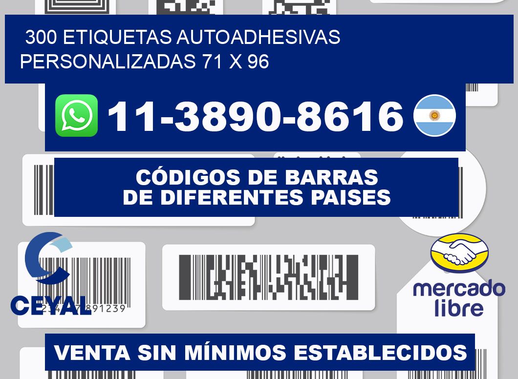 300 Etiquetas autoadhesivas personalizadas 71 x 96