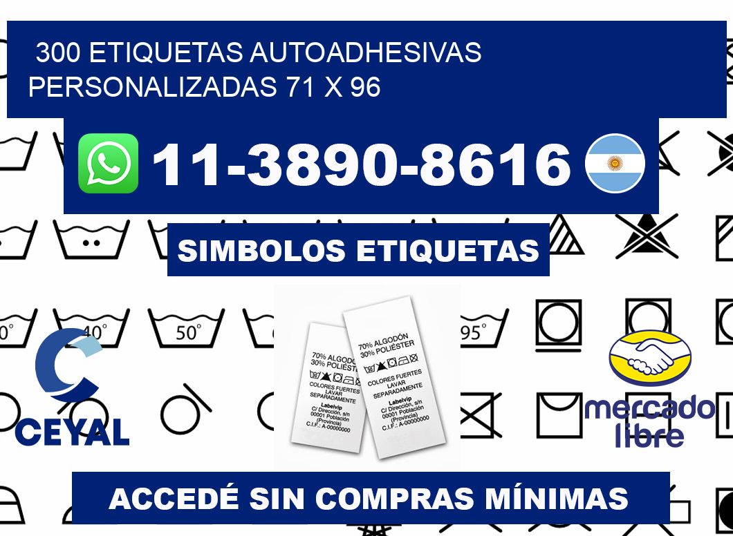 300 Etiquetas autoadhesivas personalizadas 71 x 96