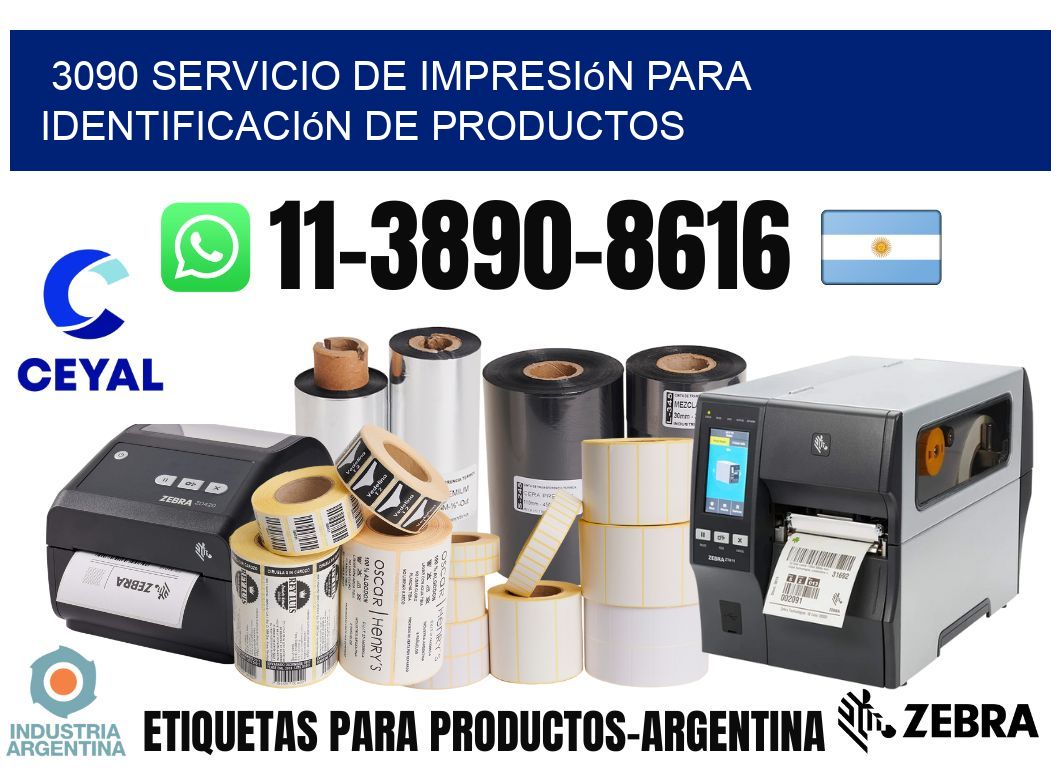 3090 Servicio de impresión para identificación de productos