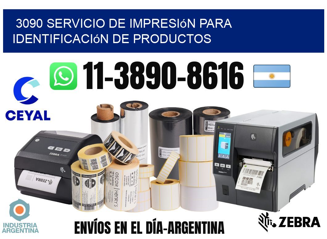 3090 Servicio de impresión para identificación de productos