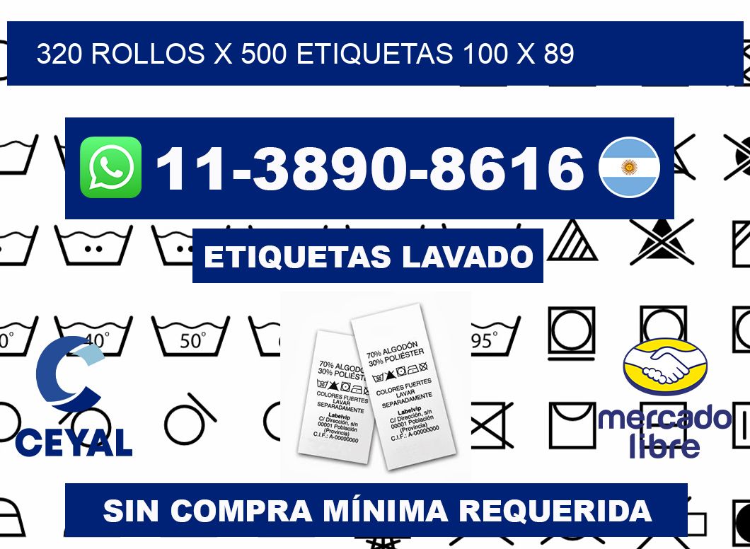 320 rollos x 500 etiquetas 100 x 89