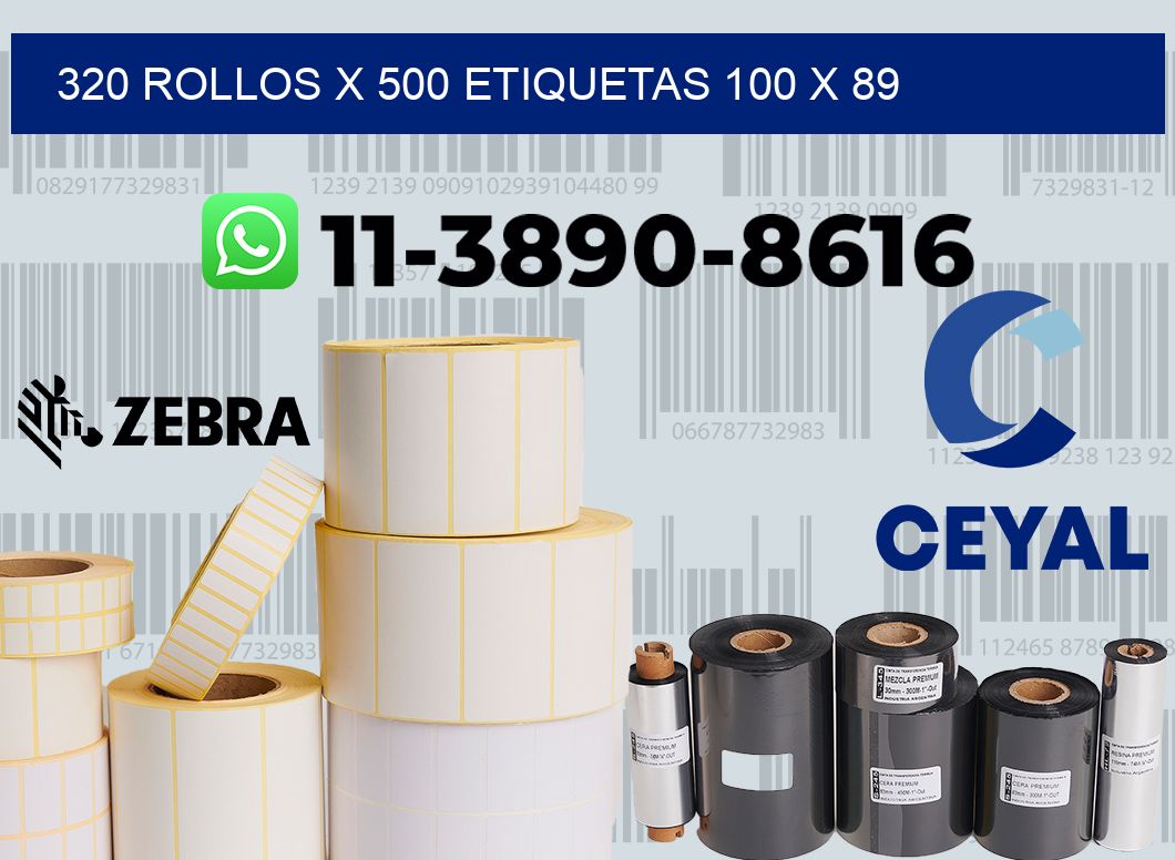 320 rollos x 500 etiquetas 100 x 89