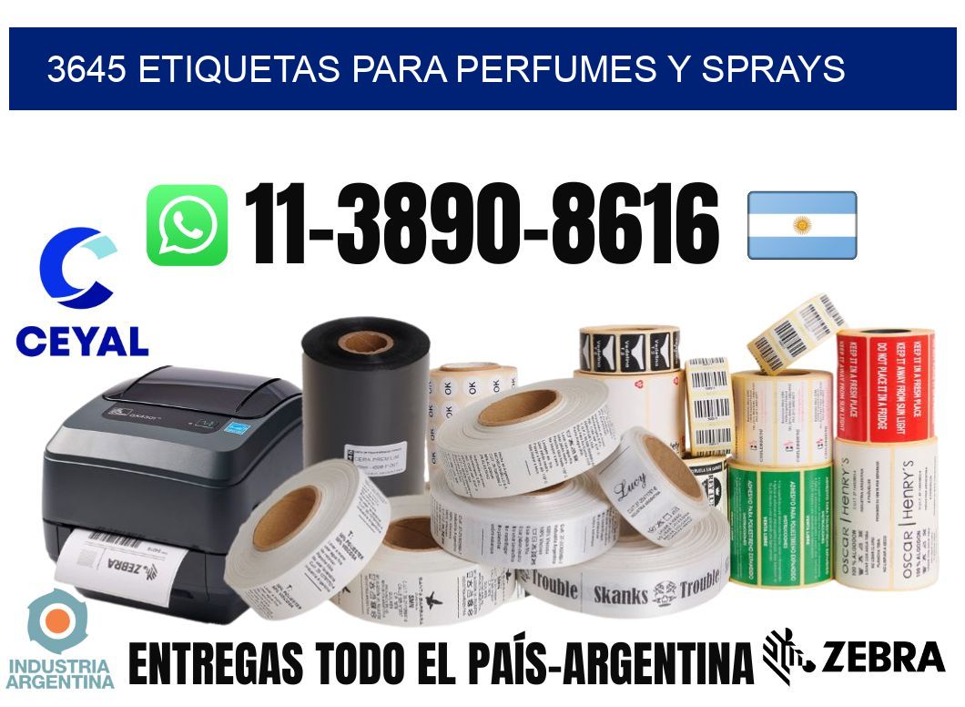 3645 Etiquetas para perfumes y sprays