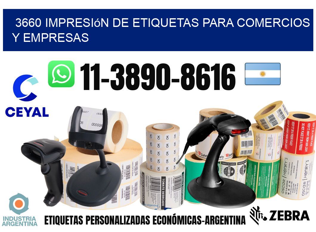 3660 Impresión de etiquetas para comercios y empresas