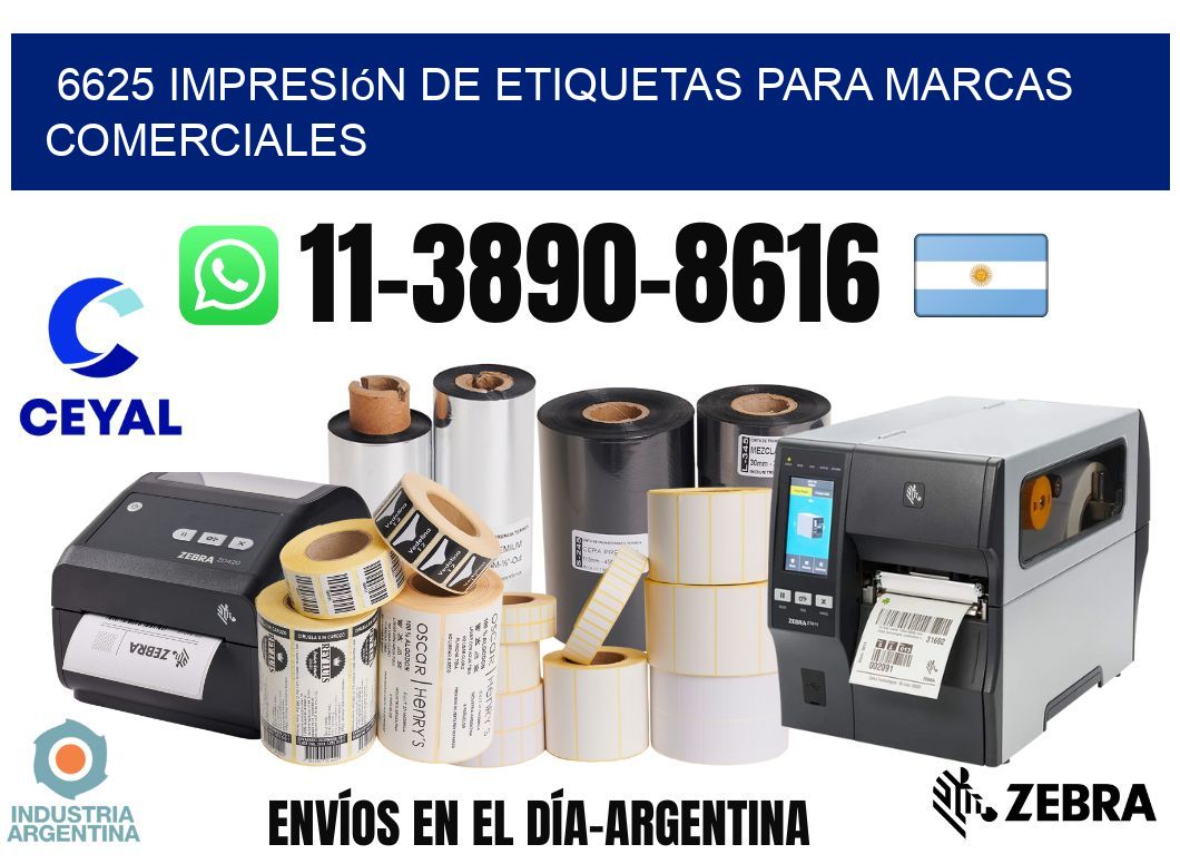 6625 Impresión de etiquetas para marcas comerciales