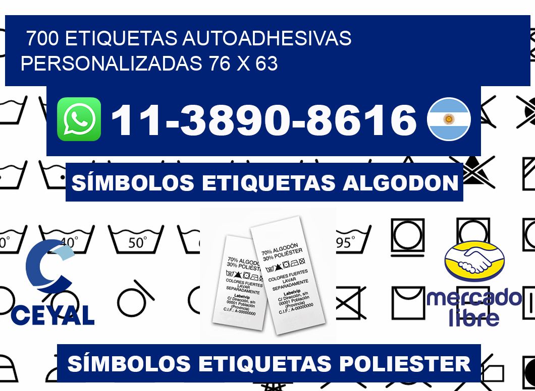 700 Etiquetas autoadhesivas personalizadas 76 x 63