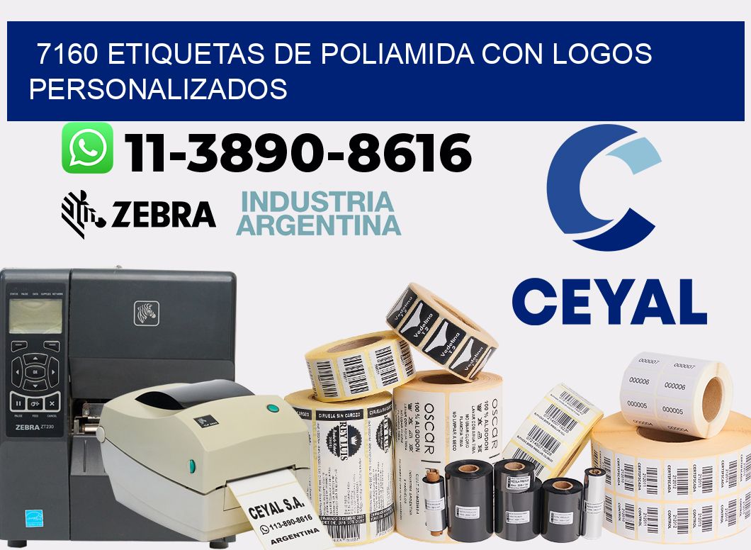 7160 Etiquetas de poliamida con logos personalizados