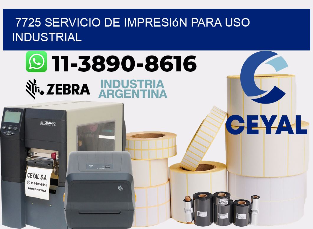 7725 Servicio de impresión para uso industrial