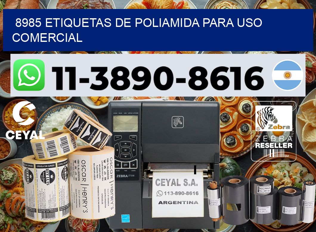 8985 Etiquetas de poliamida para uso comercial