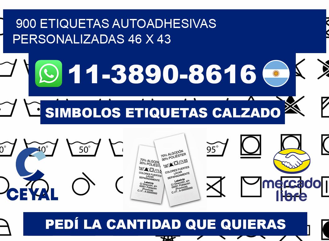 900 Etiquetas autoadhesivas personalizadas 46 x 43