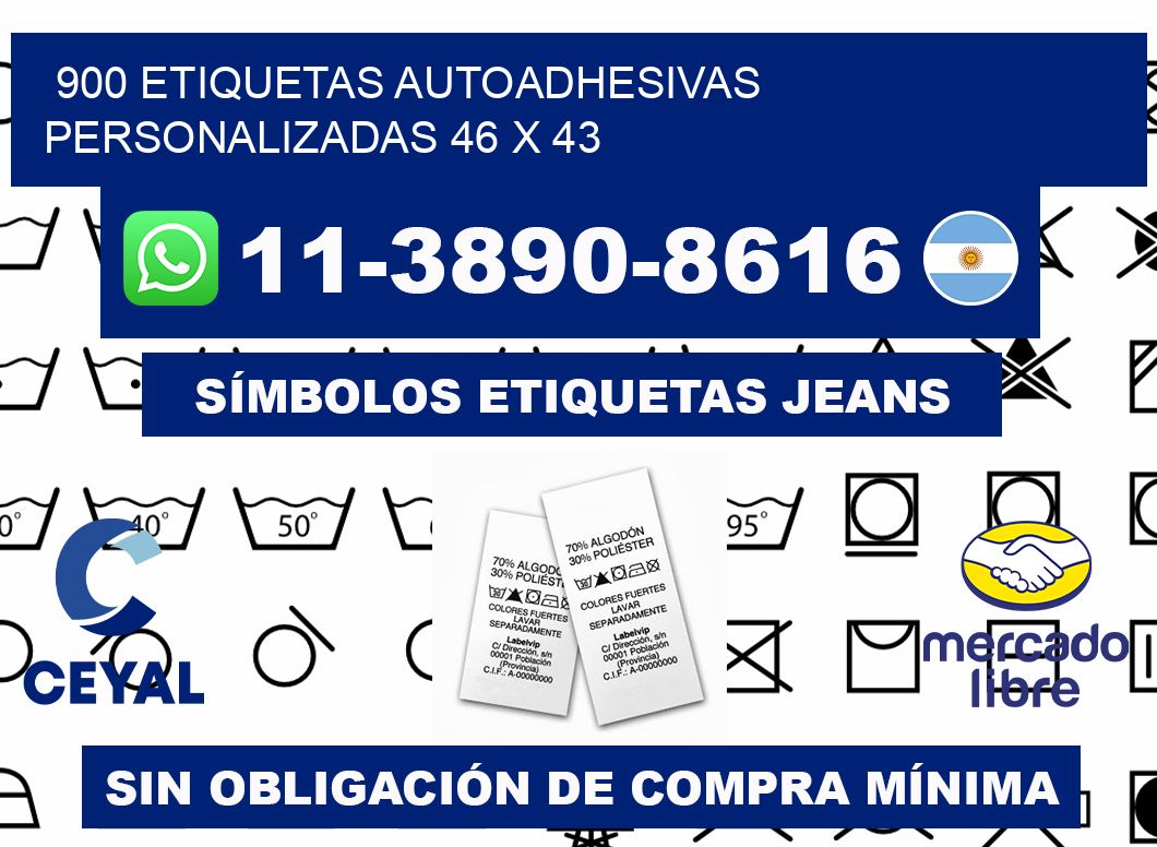 900 Etiquetas autoadhesivas personalizadas 46 x 43
