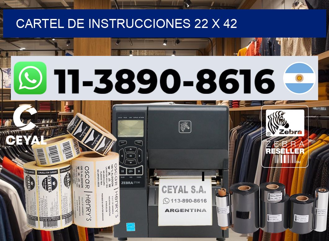 Cartel de instrucciones 22 x 42