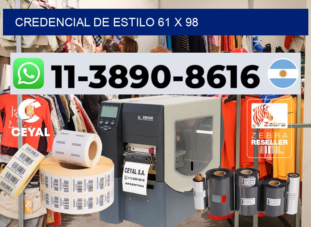 Credencial de estilo 61 x 98