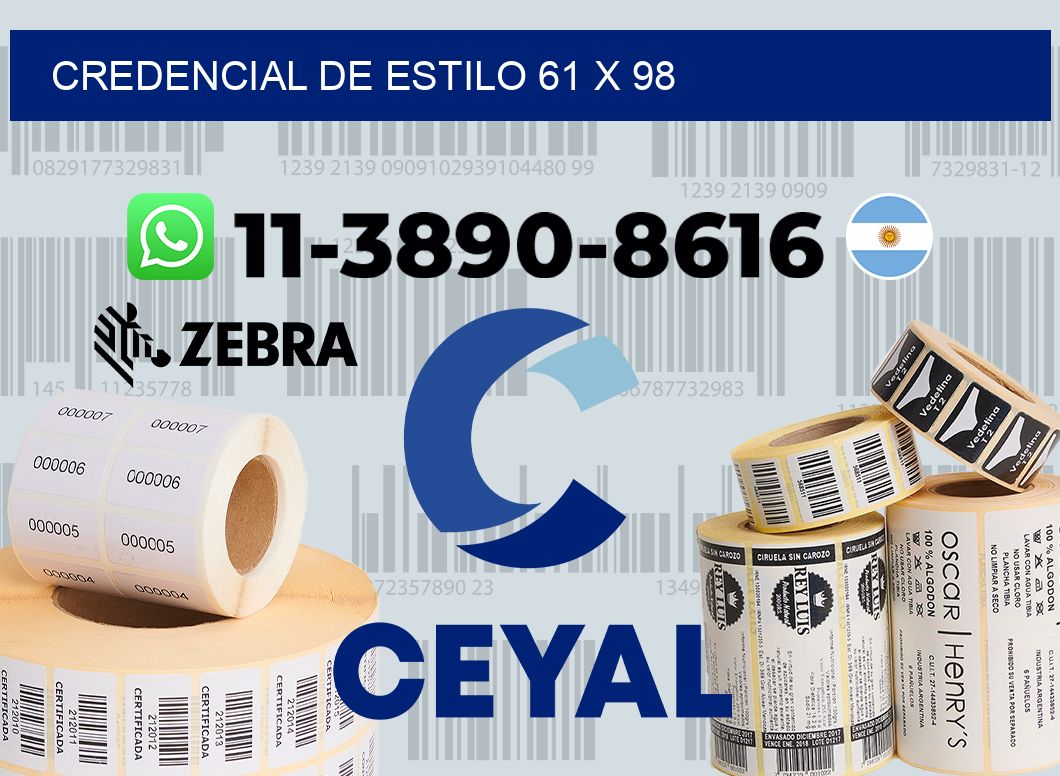 Credencial de estilo 61 x 98